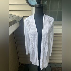 Elegant White Open-Front Sweater